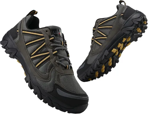 Vista 8 de LUSWIN Zapatos de senderismo para hombre, transpirables, antideslizantes, duraderos, ligeros