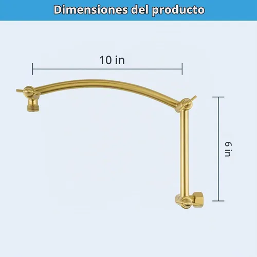 Vista 6 de Brazo de Extensión de Cabezal de Ducha Hibbent, Extensión Ajustable de Latón Sólido de 16" con Junta de Bloqueo, Estándar 1/2", Eleva o Baja