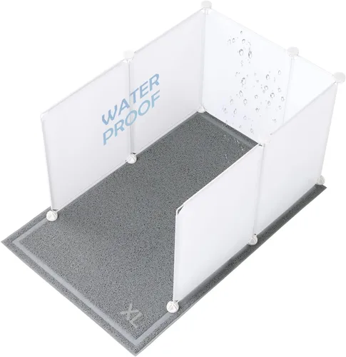 Vista 9 de MEEXPAWS Recinto de Caja de Arena para Gatos con Protector contra Salpicaduras Pequeño 20.5L × 14A x 18Al pulgadas, Láminas de Plástico Ligero