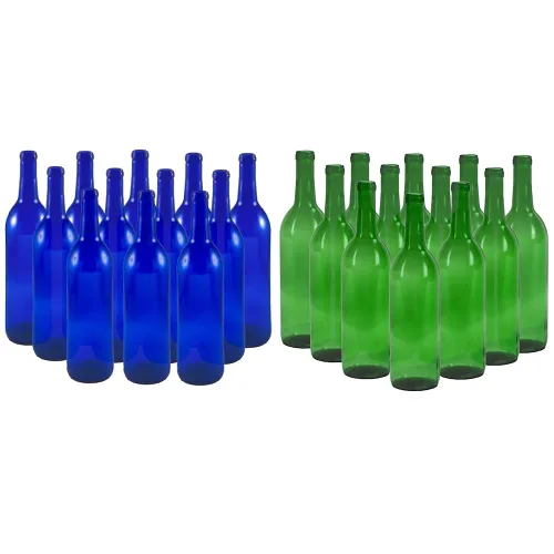 Vista 8 de FastRack 12 botellas de vino azul cobalto con 30 corchos de vino de primera calidad