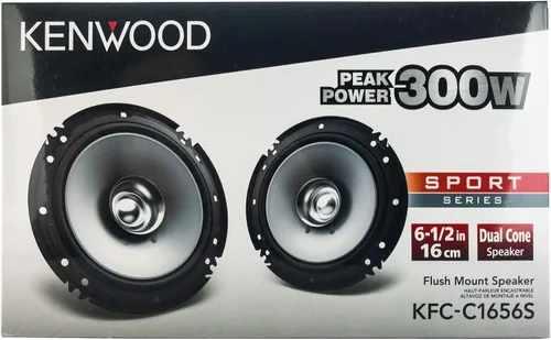 Vista 5 de Kenwood KFC-1656S - Altavoz estéreo de audio para automóvil de doble cono de 300 vatios y 6.5 pulgadas (par)