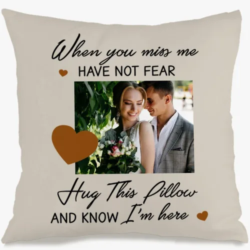 Vista 11 de Personalized Quote Pillow Case with one Photo and Your Added Words Building a Unique Decorative Cushion Suitable for Heartfelt Gift Sharing