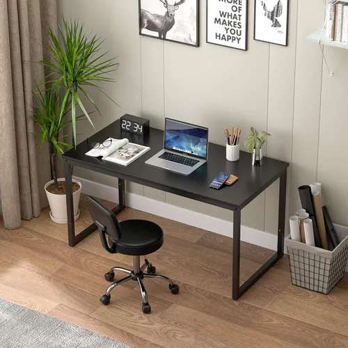 Vista 5 de ZenStyle Escritorio para computadora de 47 pulgadas, moderno y resistente, escritorio de oficina para computadora, computadora portátil, escritorio