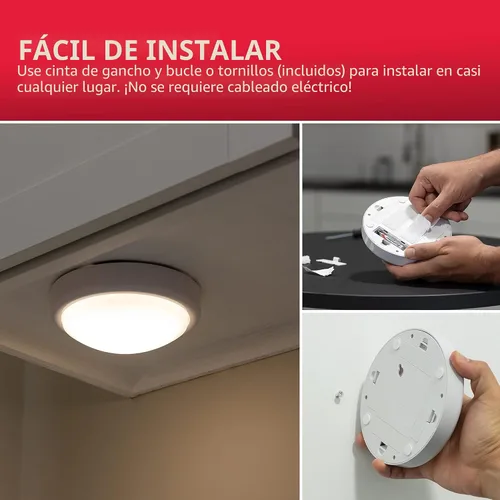 Vista 5 de Energizer Luz de grifo alimentada por masa, presiona encendido/apagado, paquete de 4