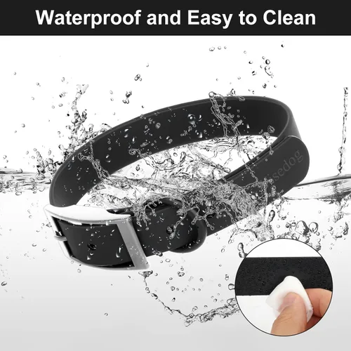 Vista 2 de Wisedog Collar de perro impermeable: ajuste múltiple de 7 a 23.6 pulgadas, correa recubierta de goma suave, fácil de limpiar, para perros pequeños
