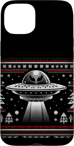 Vista 9 de Lindo alienígena OVNI Navidad Ugly Sweater Pijamas Caso para iPhone 16