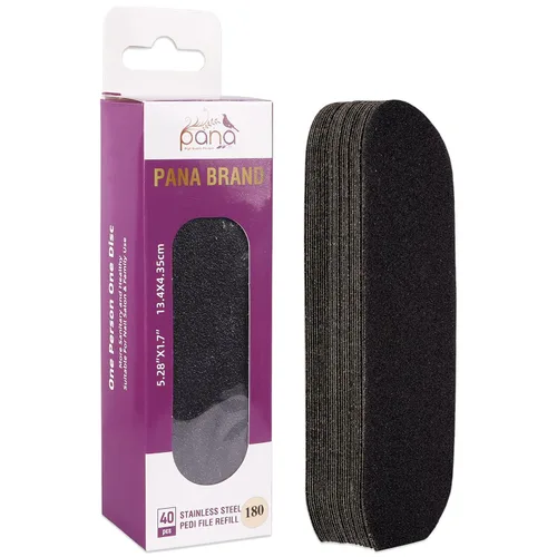 Vista 14 de PANA 40 piezas de recambio de archivo Pedi grande negro para lima de pies de acero inoxidable para lijar raspador de pies, almohadillas de recambio