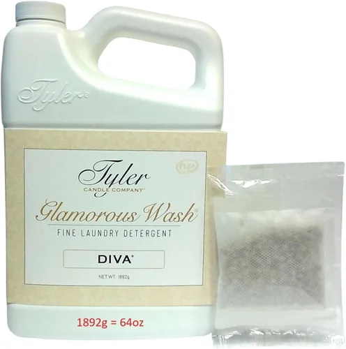 Vista 10 de Tyler Candle Wash Diva - Detergente para ropa de 16 onzas líquidas con bolsa para secadora, tapa a prueba de derrames para tirar y verter