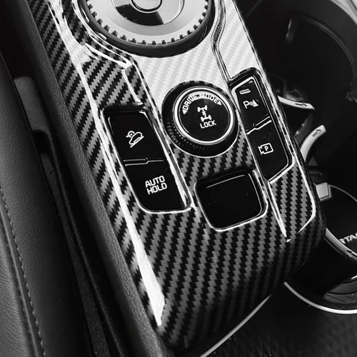 Vista 7 de YOUTOOCAR Cubierta interior del panel de cambio de marchas de coche estilo fibra de carbono compatible con accesorios KIA Sportage 2023