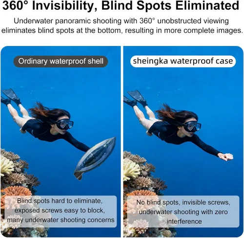 Vista 3 de Coyktonty Estuche de buceo impermeable para DJI Osmo 360, soporta 50M/164FT Subacuático Buceo Buceo Buceo Profundo