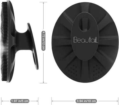Vista 8 de BEAUTAIL Cepillo de silicona para ducha y baño, exfoliante suave para mujeres y hombres, piel sensible al bebé, fácil de limpiar, enjabona bien, más