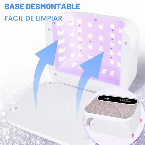 Vista 7 de Lámpara LED para uñas, luz UV profesional para uñas de gel con sensor automático