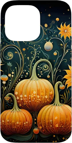 Vista 21 de Funda floral para iPhone 16 Pumpkins Vintage Otoño Otoño