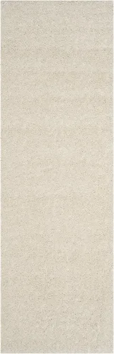 Vista 2 de SAFAVIEH Arizona Shag Collection ASG820A - Alfombra de pasillo, 2 pies 3 pulgadas x 6 pies, color crema, diseño sólido, no desprende pelusa y fácil