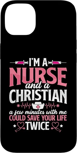 Vista 15 de iPhone 16 Christian Nurse Jesus God Funny Nursing RN LPN CNA - Funda para mujer