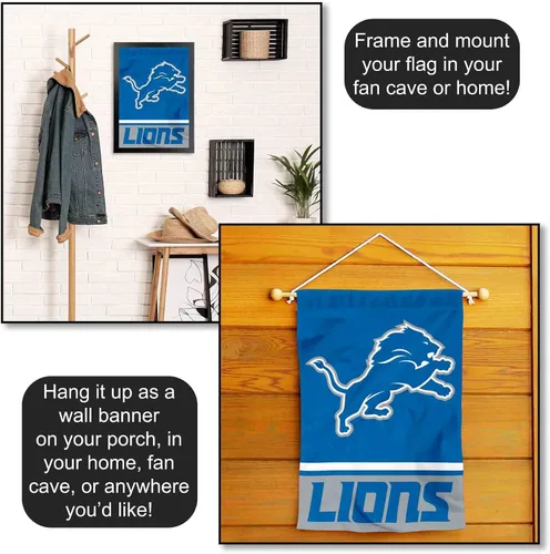 Vista 5 de Bandera de jardín de doble cara de Detroit Lions