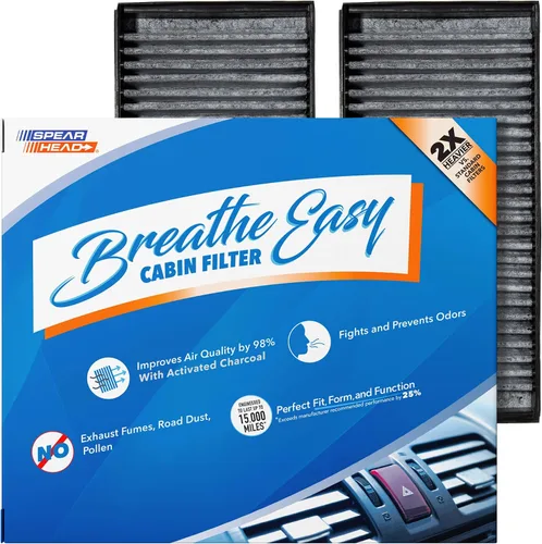 Vista 43 de Spearhead Odor Defense Breathe Easy - Filtro de cabina para AC y calentador Compatible con Chrysler 200 2015-17, Cherokee 2014-18 como OEM Hasta