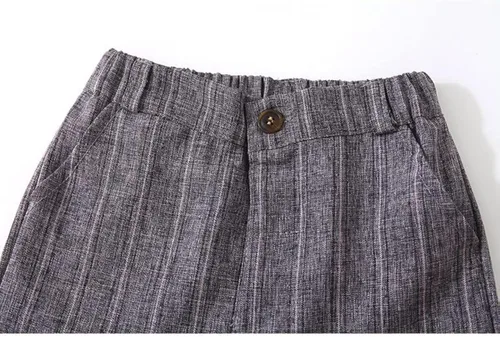 Vista 6 de Abolai Conjunto de caballero de 4 piezas para bebé con camisa, corbatín, chaleco y pantalón a rayas verticales