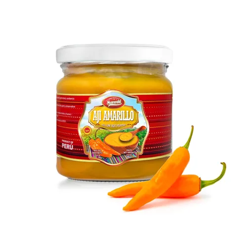 Vista 3 de Sanniti Pasta de pimiento picante peruano Pasta de molido DOP importada de Perú (paquete de 2) (7.5 onzas, amarillo aji)