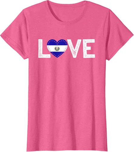 Vista 53 de Camiseta de regalo con la bandera de El Salvador LOVE, Negro, S