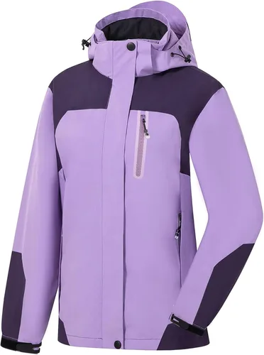 Vista 7 de Chaqueta impermeable para mujer, ligera, para exteriores, con capucha extraíble
