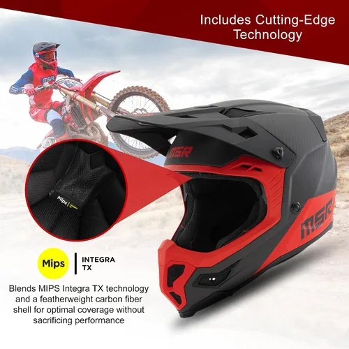 Vista 2 de MSR Casco de motocross hexagonal de carbono, motocross con MIPS