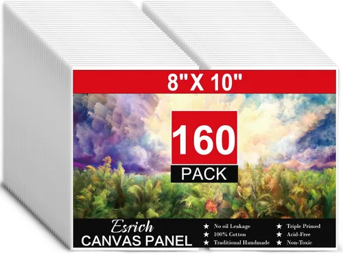 Vista 20 de ESRICH Tableros de lona para pintura, paquete de 15 lienzos de 4 x 4, 100% algodón, pequeños lienzos imprimados sin ácidos, mini paneles de lienzo
