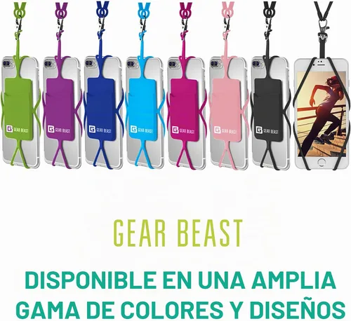 Vista 7 de Gear Beast - Correa universal para teléfono celular compatible con iPhone, Galaxy y la mayoría de teléfonos inteligentes, incluye soporte para Negro