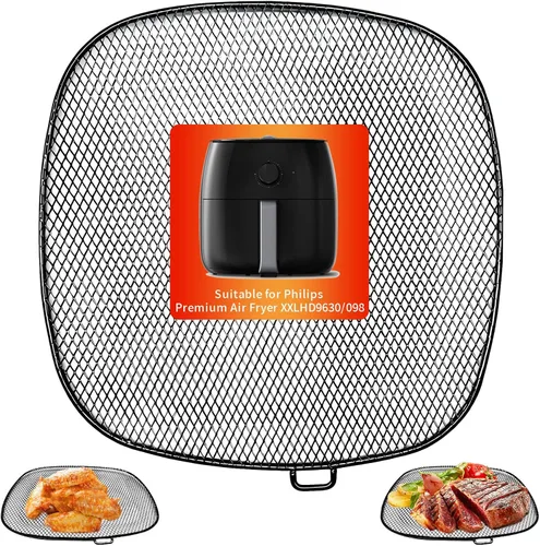Vista 8 de GCQ Accesorios para freidora de aire para Philips, bandeja de goteo cuadrada de 7.17 pulgadas para Philips HD9741 3QT bandeja rack compatible