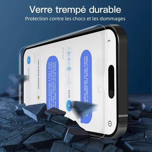 Vista 42 de NEW'C Paquete de 3 protectores de pantalla de privacidad para iPhone Air/iPhone 17 Air (6.5 pulgadas), película de vidrio templado antiespía