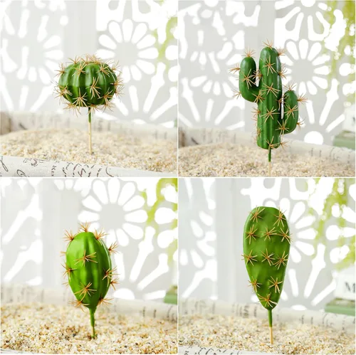 Vista 2 de Woohome 10 piezas de suculentas falsas artificiales, decoración de cactus artificiales, plantas suculentas artificiales para decoración de cactus
