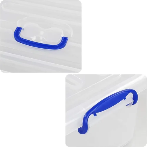 Vista 2 de Contenedores de almacenamiento de plástico transparente de 8 litros, 2 paquetes de cajas de almacenamiento con tapas
