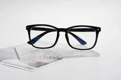 Vista 6 de Gafas de lectura cuadradas de gran tamaño con bloqueo de luz azul para mujeres y hombres