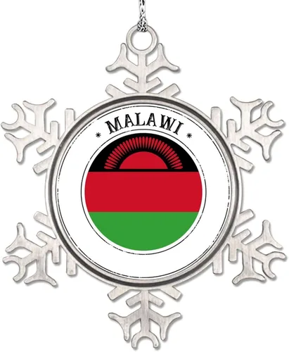 Vista 11 de Adornos de Navidad con la bandera de Nigeria 2022, adorno de copo de nieve para decoración de árbol de Navidad, regalo de recuerdo de metal