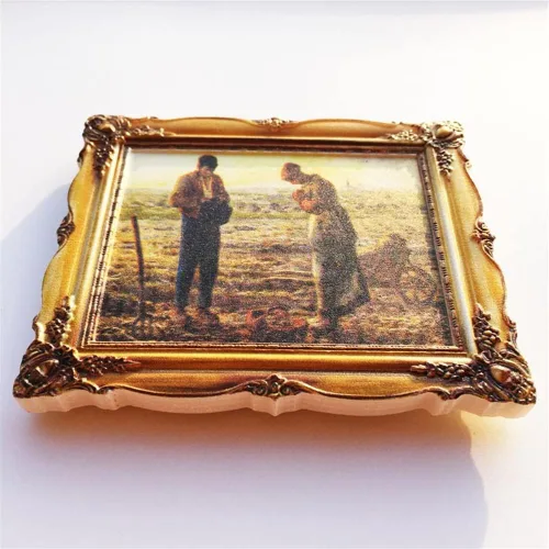 Vista 2 de 3D L'Angélus Jean-Francois Millet Famosas Pinturas Imán de nevera Louvre París Souvenir Pegatina Magnética Artesanía