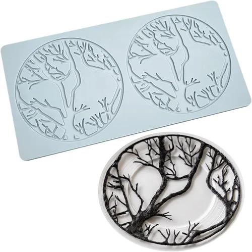 Vista 14 de TUKE Tuile Molds - Molde de silicona con hojas curvadas de silicona para dulces, tapete de encaje para decoración de tartas, azúcar, manualidades