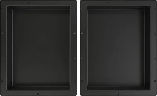 Vista 6 de Redi Niche - Estante de ducha empotrado doble nicho negro, dos estantes interiores, 32 pulgadas de ancho x 20 pulgadas de alto x 4 pulgadas