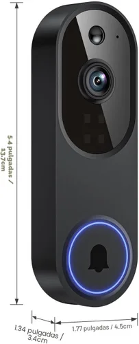 Vista 8 de Guggre Cámara de timbre de video inalámbrico 1080P, visión nocturna, almacenamiento en la nube (se vende por separado), solo Wi-Fi de 2.4 GHz