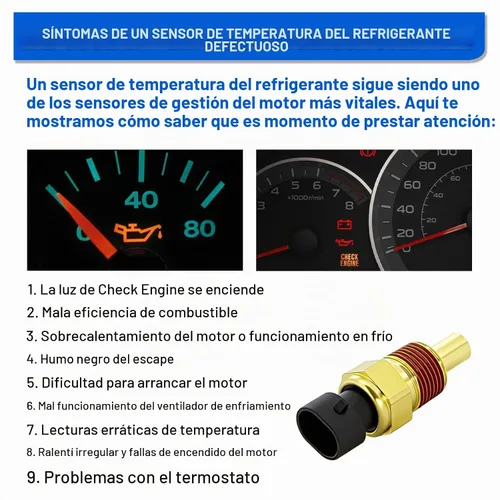 Vista 7 de Sensor de temperatura del refrigerante del motor, sensor de temperatura ECT compatible con Buick Cadillac Chevy GMC Pontiac Duramax- Blazer Impala