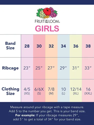 Vista 4 de Fruit of the Loom Sujetador deportivo con tirantes delgados para niña