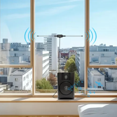 Vista 6 de Antena dipolo universal de radio FM 75 ohmios para receptor estéreo