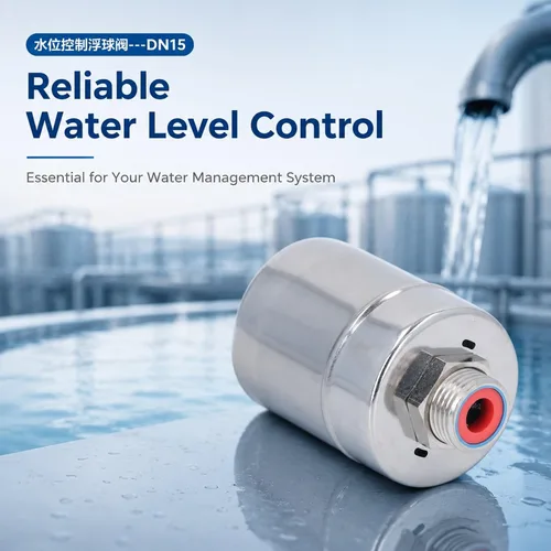 Vista 2 de Float Valve G1 / 2 DN15 Stainless Steel Water Level Control Valve, 304 Material, Top Inlet - Auto Shut Off, Compact Design, Suitable for Water Tanks