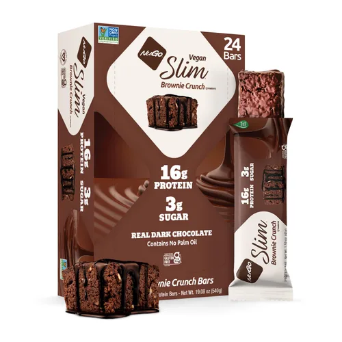 Vista 13 de NuGo Variedad delgada - Brownie Crunch 12 barras y trufa de frambuesa 12 barras, baja en carbohidratos netos, apto para dieta cetogénica, sin