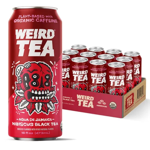 Vista 14 de Bebe Weird Organic Acai Pomegranate Yerba Mate – Latas de 16 onzas, 160 mg de cafeína orgánica, paquete de 12 – Alternativa a bebidas energéticas