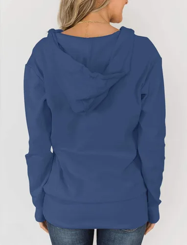 Vista 2 de Fallorchid Sudadera casual de manga larga con cremallera completa para mujer con bolsillos