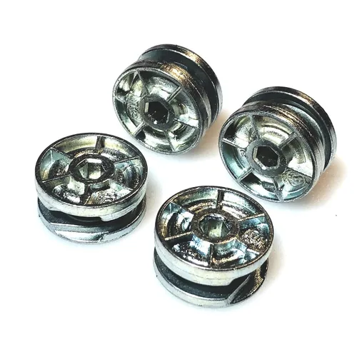 Vista 4 de ReplacementScrews Cerraduras de rueda de leva compatibles con IKEA Parte 115349 (TYSSEDAL, HEMNES), levas en espiral de 0.984 in, versión pequeña