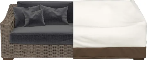 Vista 4 de Amazon Basics - Funda para sofá de 3 plazas para patio al aire libre, impermeable, anti-UV, duradera, Beige/Marrón