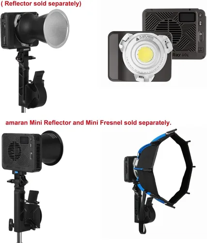 Vista 6 de Amaran Ray 60c RGB LED Video Light with Octa Dome 30 Softbox Portable Bag