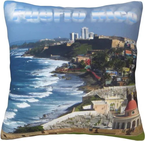 Vista 9 de ASYG Funda de cojín de Puerto Rico de 18 x 18 pulgadas, diseño de doble cara Puerto Rico 05