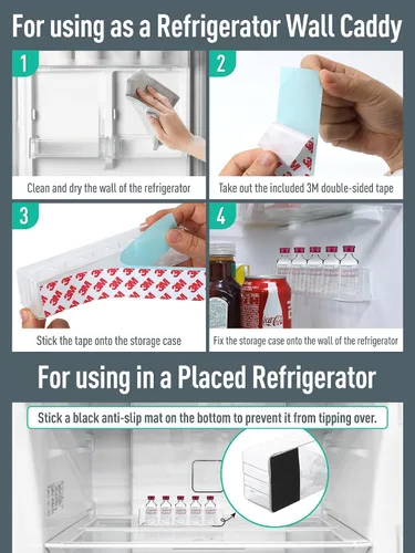 Vista 5 de YOUSHARES Organizador de almacenamiento de insulina para refrigerador, soporte de viales de péptido de 0.3 fl oz para pared de refrigerador, estuche